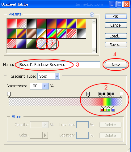 Photoshop: Gradient editor