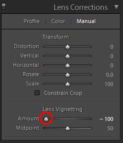 Lightroom: 暗角Vignetting