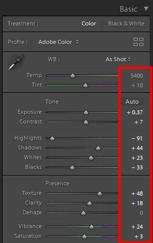 Adobe Lightroom Profile